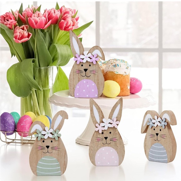 🐰 Wooden Bunny Decor - set of two - Picture 3 of 6